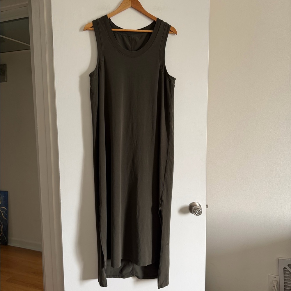 Lululemon Athletica Dark Olive Green All Yours Tank Maxi Dress size XS EUC - Picture 6 of 12